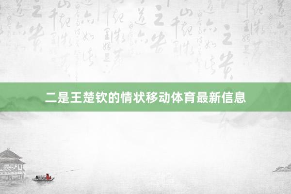 二是王楚钦的情状移动体育最新信息