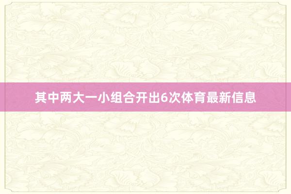 其中两大一小组合开出6次体育最新信息