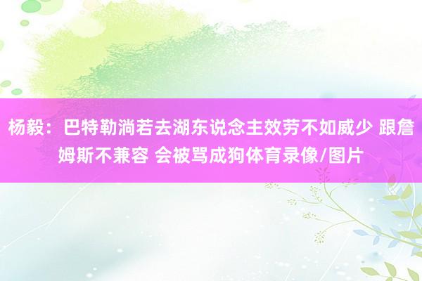 杨毅：巴特勒淌若去湖东说念主效劳不如威少 跟詹姆斯不兼容 会被骂成狗体育录像/图片