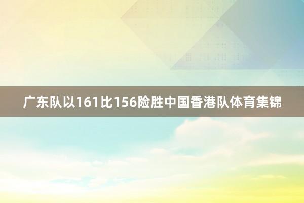 广东队以161比156险胜中国香港队体育集锦